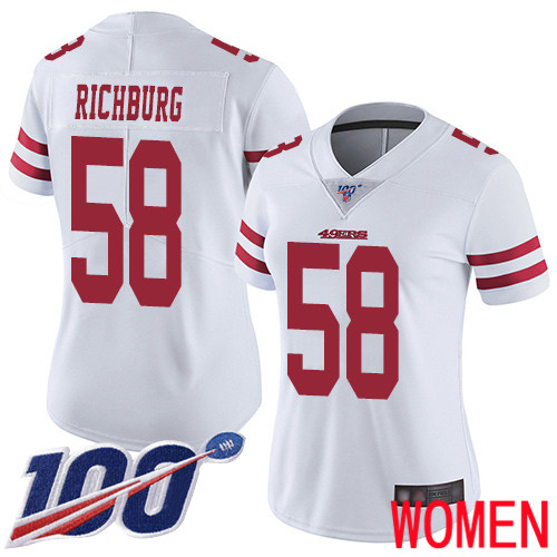 San Francisco 49ers Limited White Women Weston Richburg Road NFL Jersey #58 100th